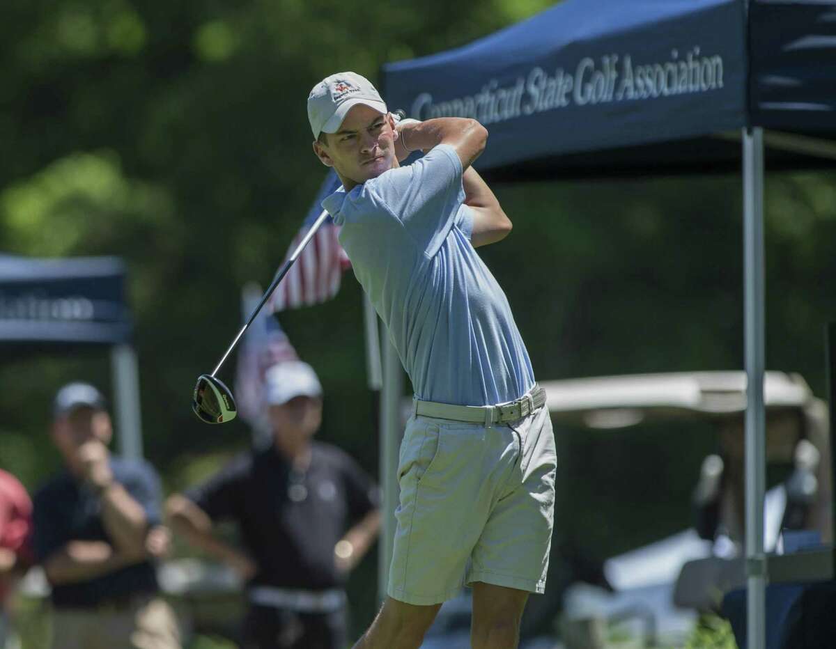 Max Theodorakis from Danbury drives off of the 1st tee during the second round of the Connecticut Amateur golf tournament held at Tashua Knolls Golf Club, Trumbull, CT. Tuesday, June 20, 2017.