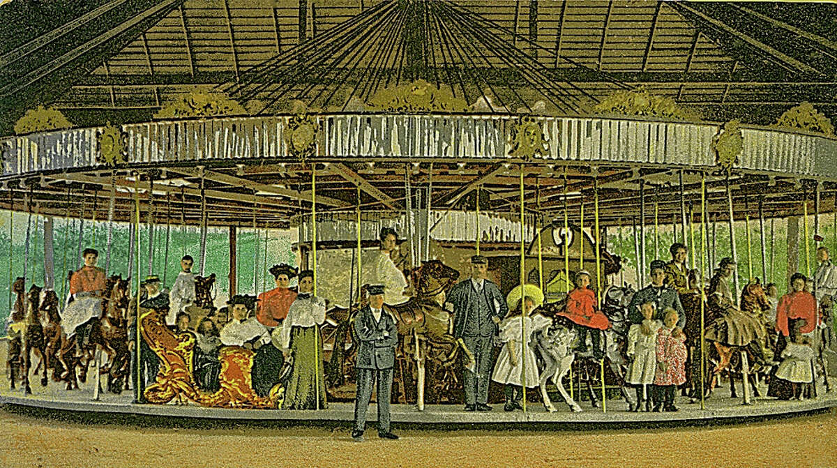 The Electric Park was built by a trolley and power company on Kinderhook Lake to showcase the wonders of electricity. Americans were still nervous about the mysterious form of power but seeing electricity twirl a carousel around reassured them that it could be safe.