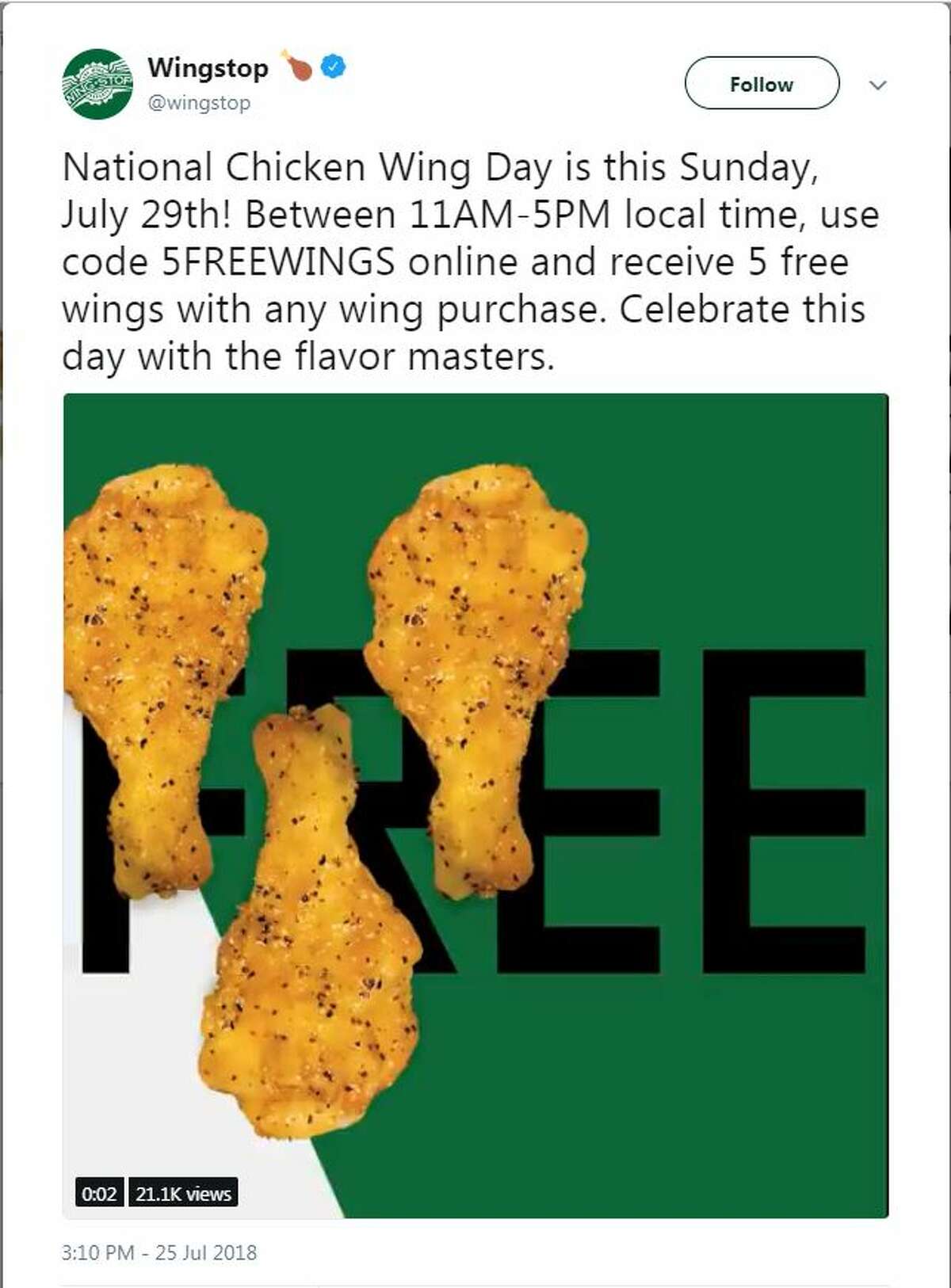 5 places to get free or discount wings for National Chicken Wing Day