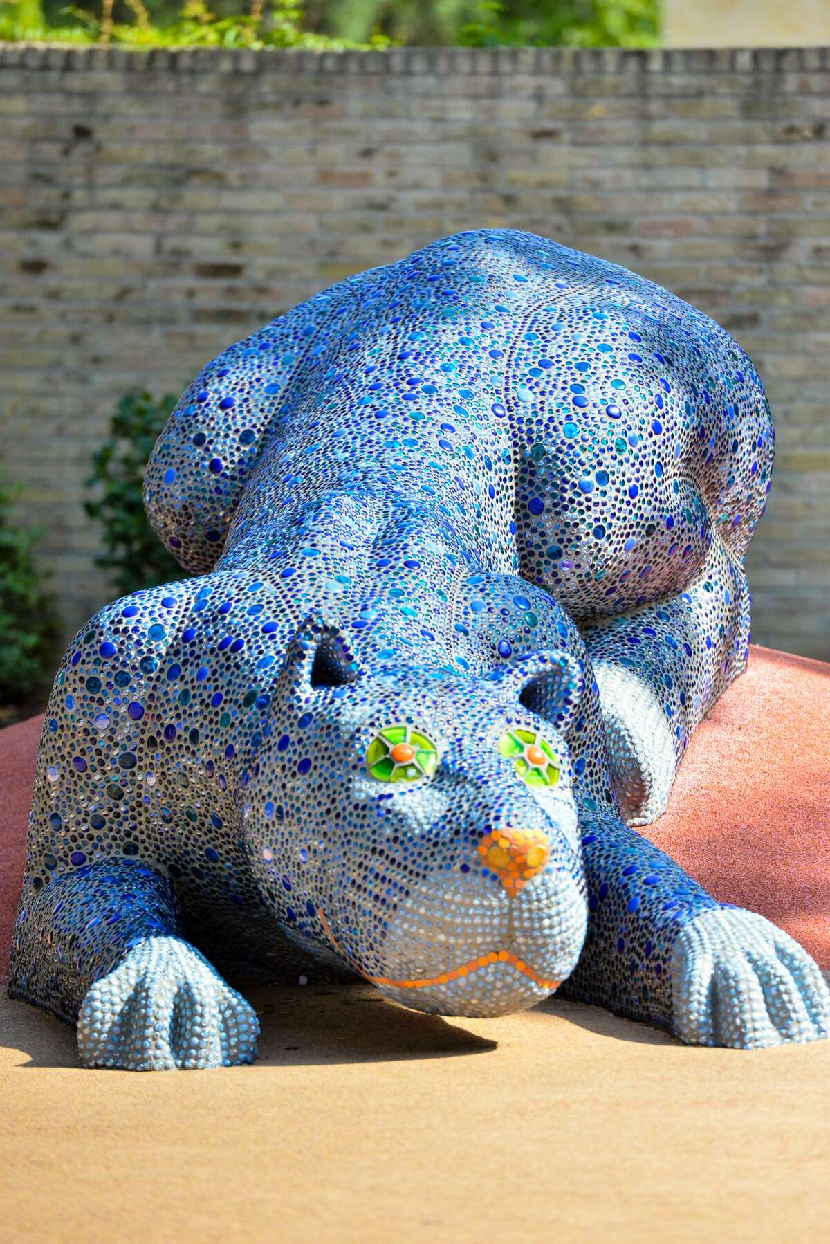 The blue panther that artist Oscar Alvarado created for Yanaguana Garden at Hemisfair is among his best-known works.