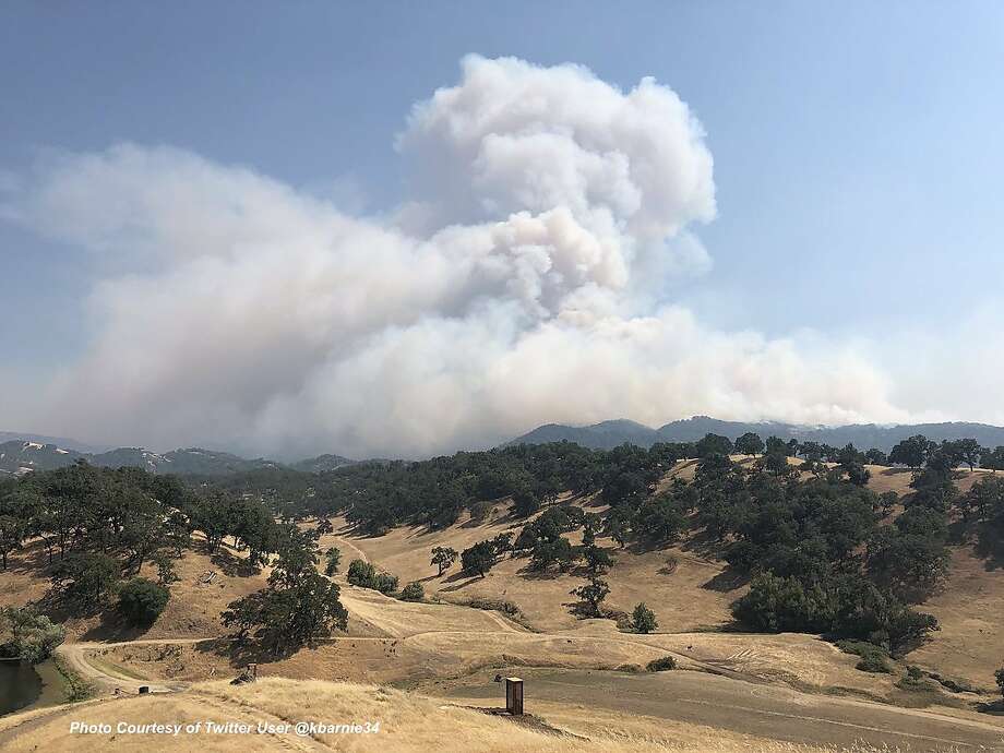   Seven firefighters were injured while fighting two fires that broke out within an hour of each other and burned nearly 10,000 acres in the county. of Mendocino, announced Saturday officials. Photo: Cal Fire 