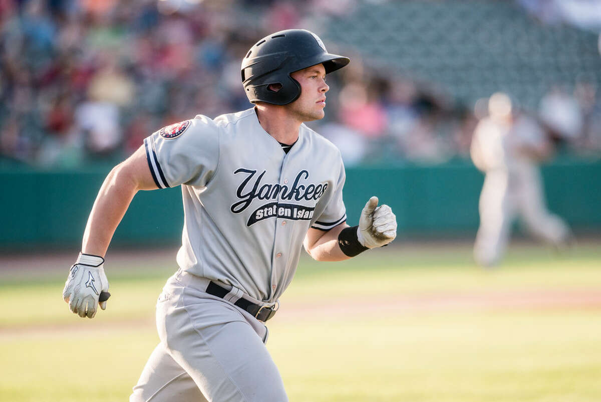 Staten Island Yankees catcher Josh Breaux returned from a hamstring injury to play against the Tri-City ValleyCats on Sunday, July 29. (Eric Jenks/Special to the Times Union)