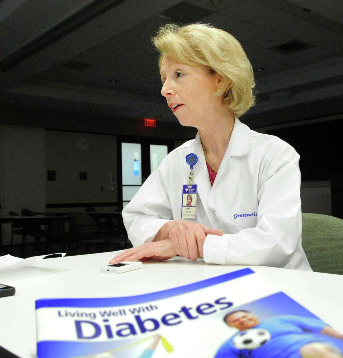 Nancy Ryan, a Greenwich Hospital registered dietitian and certified diabetes educator, during an interview at Greenwich Hospital, Greenwich, Conn., Thursday, Feb. 8, 2018.