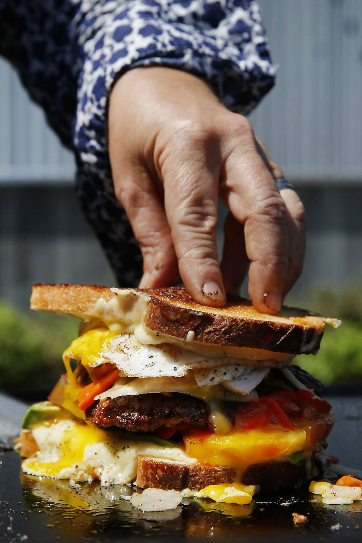 The Works sandwich made by Kendra Kolling of The Farmer's Wife is seen at The Barlow on Tuesday, Aug. 22, 2017, in Sebastopol, Calif.