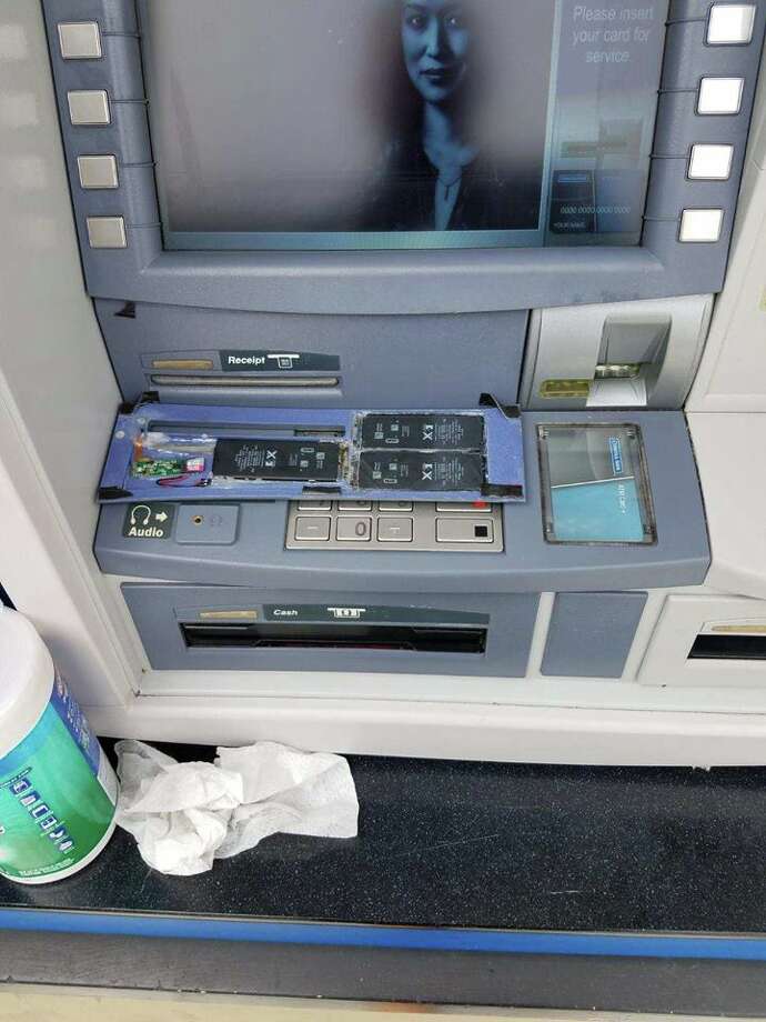 A nearly undetectable credit card skimming device was discovered at an ATM in Alameda. Photo: Alameda Police 
