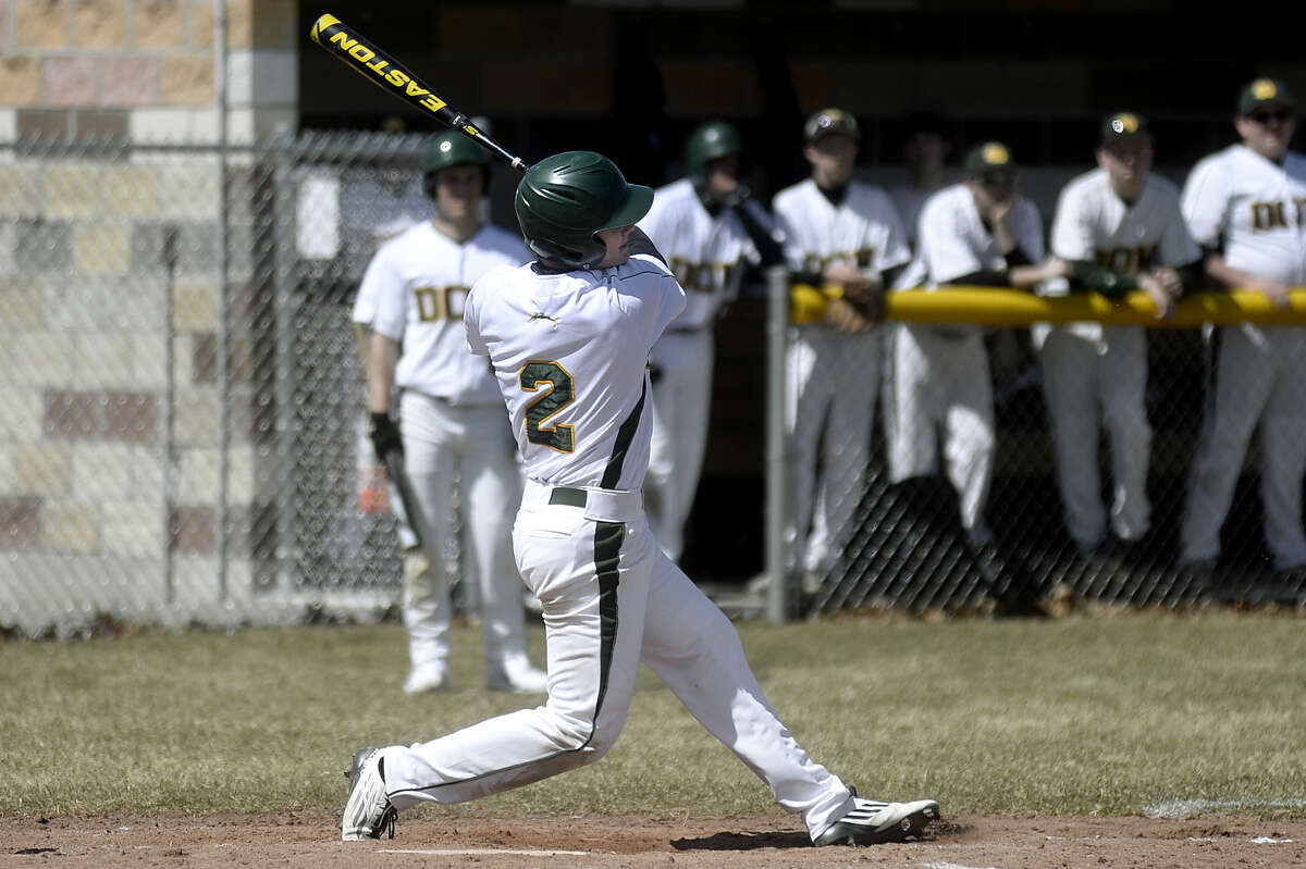 Connor Smith gets a hit for Dow High in this 2015 Daily News file photo.