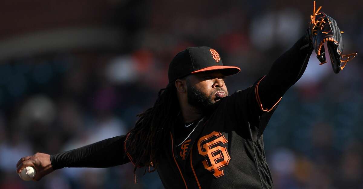 SAN FRANCISCO, CA - JULY 28: Johnny Cueto #47 of the San Francisco Giants pitches against the Milwaukee Brewers in the top of the first inning at AT&T Park on July 28, 2018 in San Francisco, California. (Photo by Thearon W. Henderson/Getty Images)
