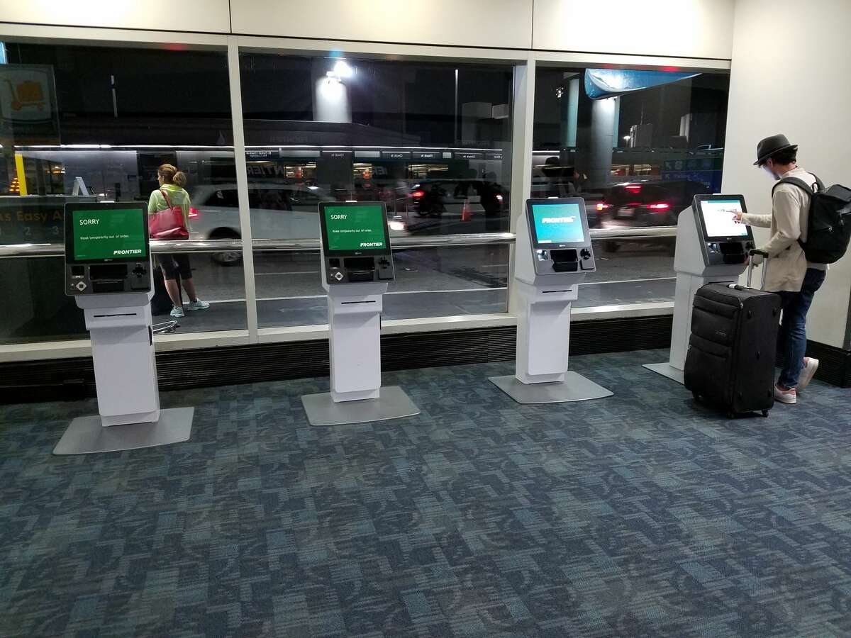 Check in kiosks for Frontier at SFO