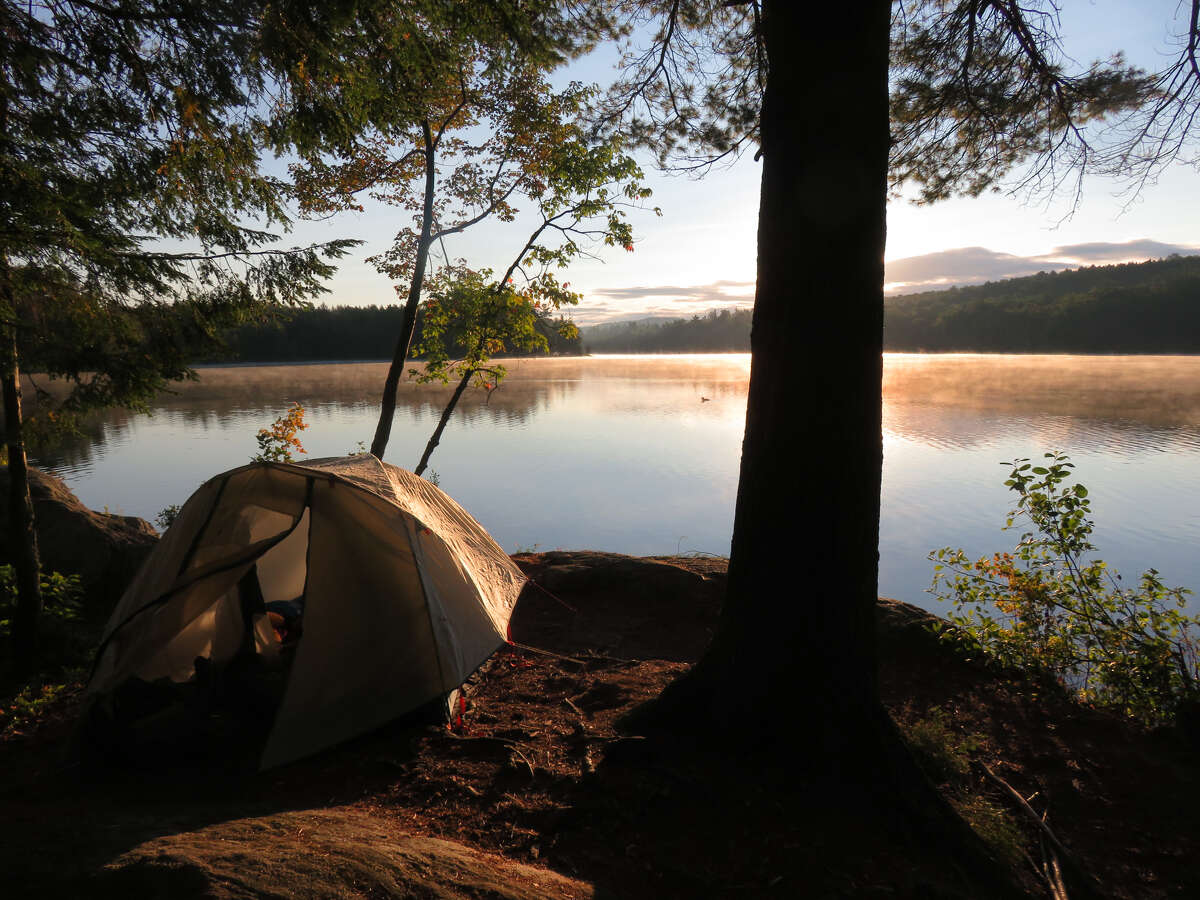 This site at Putnam Pond State Campground in Essex County was particularly peaceful – you can only reach it by boat. (Gillian Scott/Times Union)