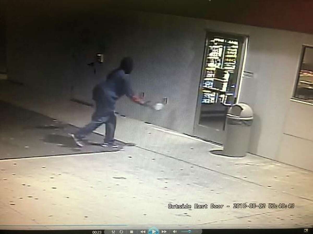 The department has posted still images of surveillance footage of the suspect in an attempt to identify him.