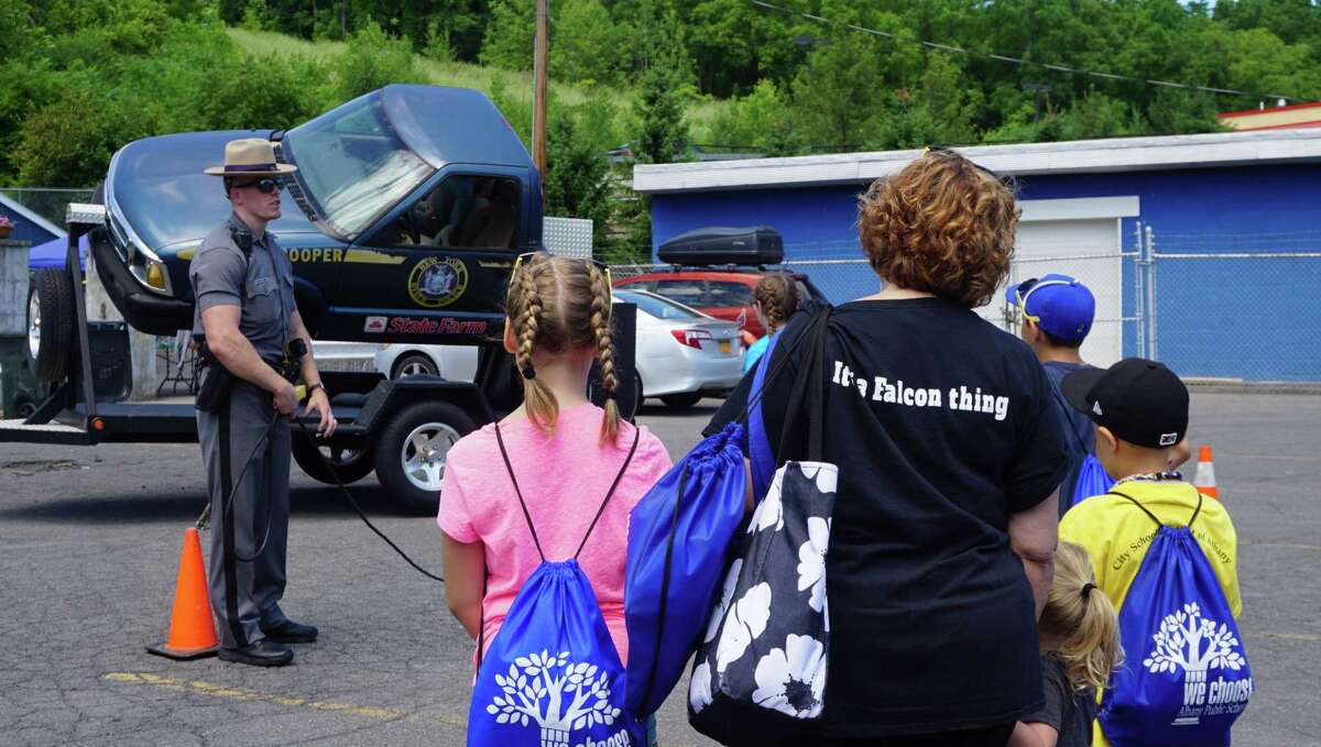 The Albany city school district and Mohawk Ambulance Service partnered last month with community agencies for a summer celebration and safety day for children and families at Krank Park. It included a free picnic-style cookout, games and giveaways, and safety information from participating organizations on staying safe this summer.