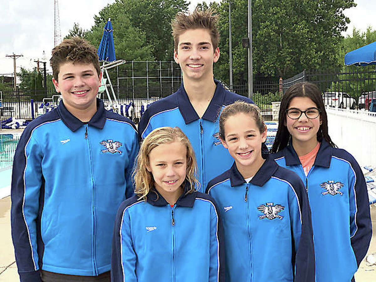 From left, Cohen Osborn, Jude Henke, Elise Thompson, Grace Oertle and Pera Onal of the Edwardsvile YMCA Breakers are taking part at the USA Central Zones Championships this week in Geneva, Ohio.
