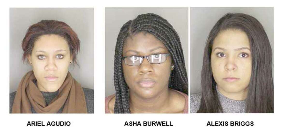 Ariel Agudio of Huntington, Suffolk County; Asha Burwell of Huntington Station, Suffolk County; and Alexis Briggs of Elmira Heights, Chemung County. (Albany County District Attorney's office)