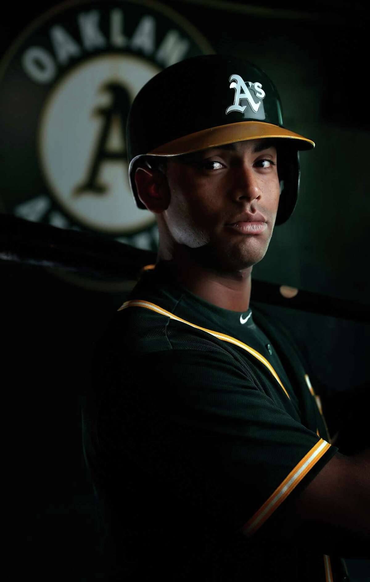 EyeBlack.com - Khris Davis wearing our authentic MLB eye black