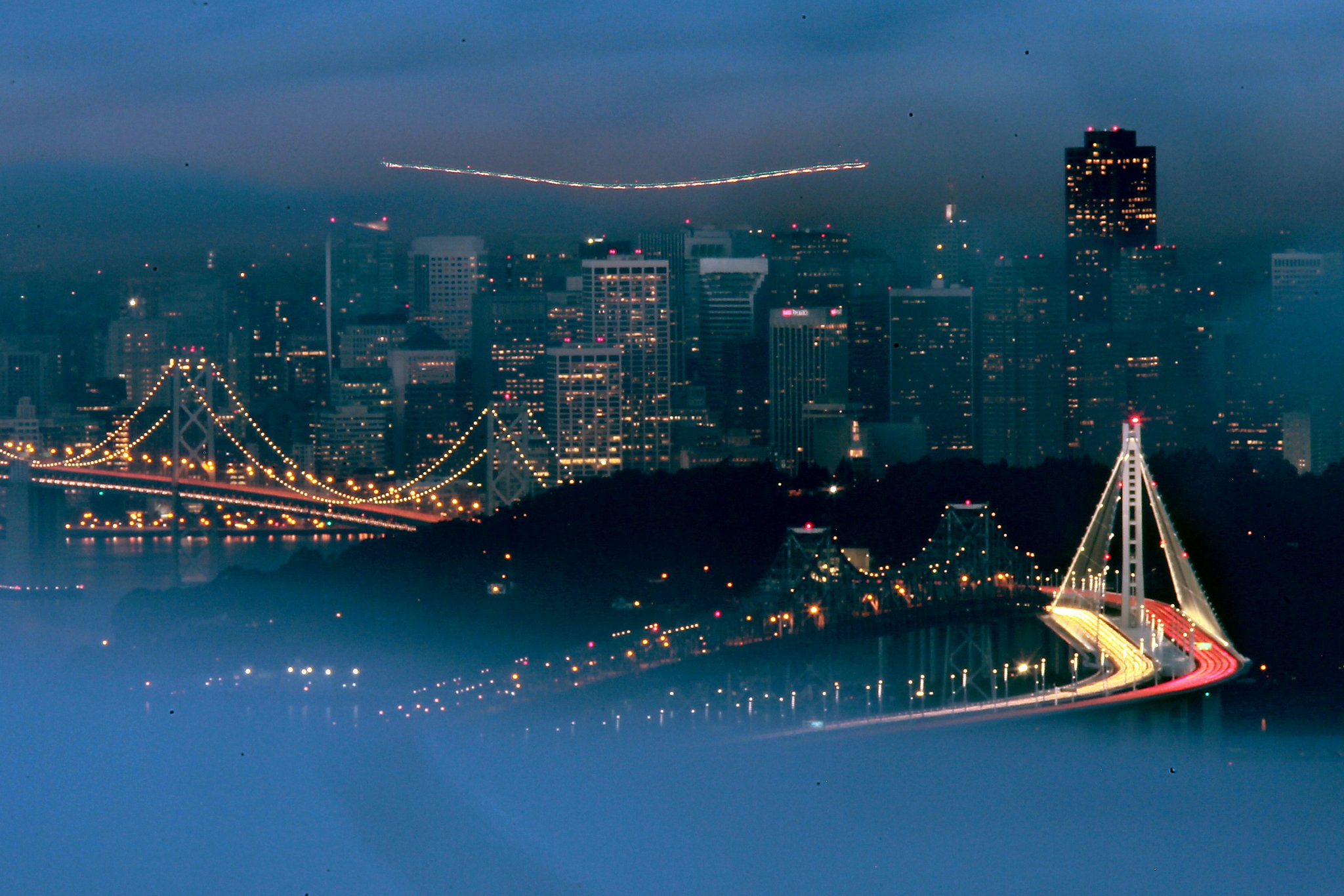 Here's why the Bay Bridge lights were seen flashing on and off this evening