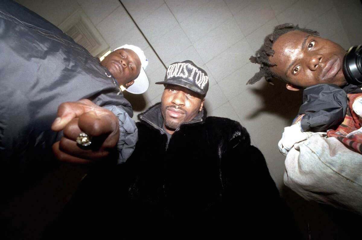 03/10/1992 -- The Geto Boys, (l-r) Mr. Scarface, Willie D and Bushwick Bill. (Ben DeSoto/Houston Chronicle) HOUCHRON CAPTION (06/19/2005) SECNEWS: LOCAL PIONEERS: Fusing gritty street poems and throbbing beats, legendary Houston rap group the Geto Boys, from left, Scarface, Willie D. and Bushwick Bill, paved the way for many aspiring Southern artists.