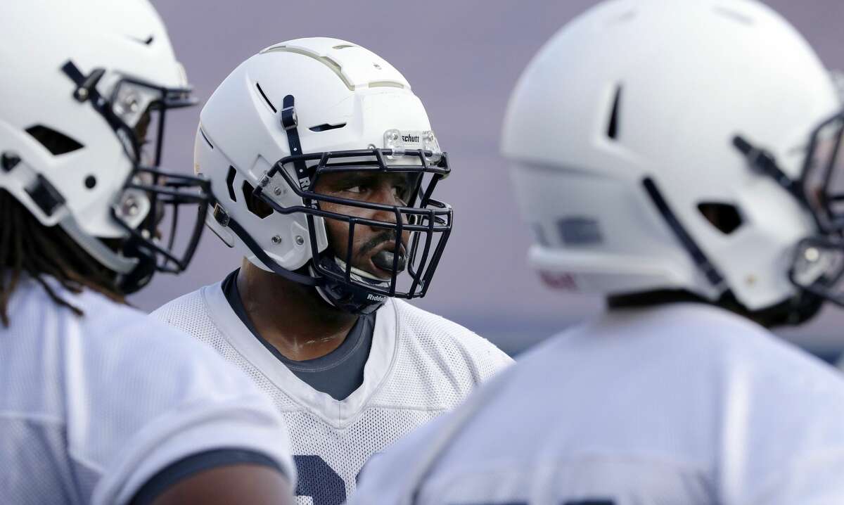 Rice University defensive tackle Zach Abercrumbia during a football practice at Rice Stadium Friday July 27, 2018 in Houston, TX. Michael Wyke/Contributor