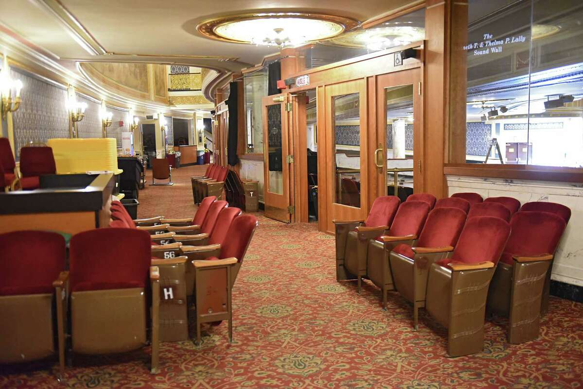 Take a look at Proctors through the years (including its earlier days with an apostrophe, as Proctor's).  Old seats are seen in the lobby as they are removed during a restoration phase at Proctors on Tuesday, Aug. 7, 2018 in Schenectady, N.Y. All 2,565 existing fixed seats at Proctors are being replaced by Irwin Seating Company of Grand Rapids, Mich. (Lori Van Buren/Times Union)