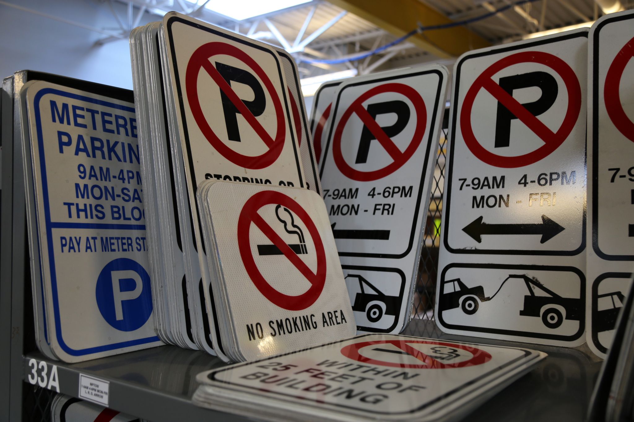 Inside the City of Houston's street sign making shop