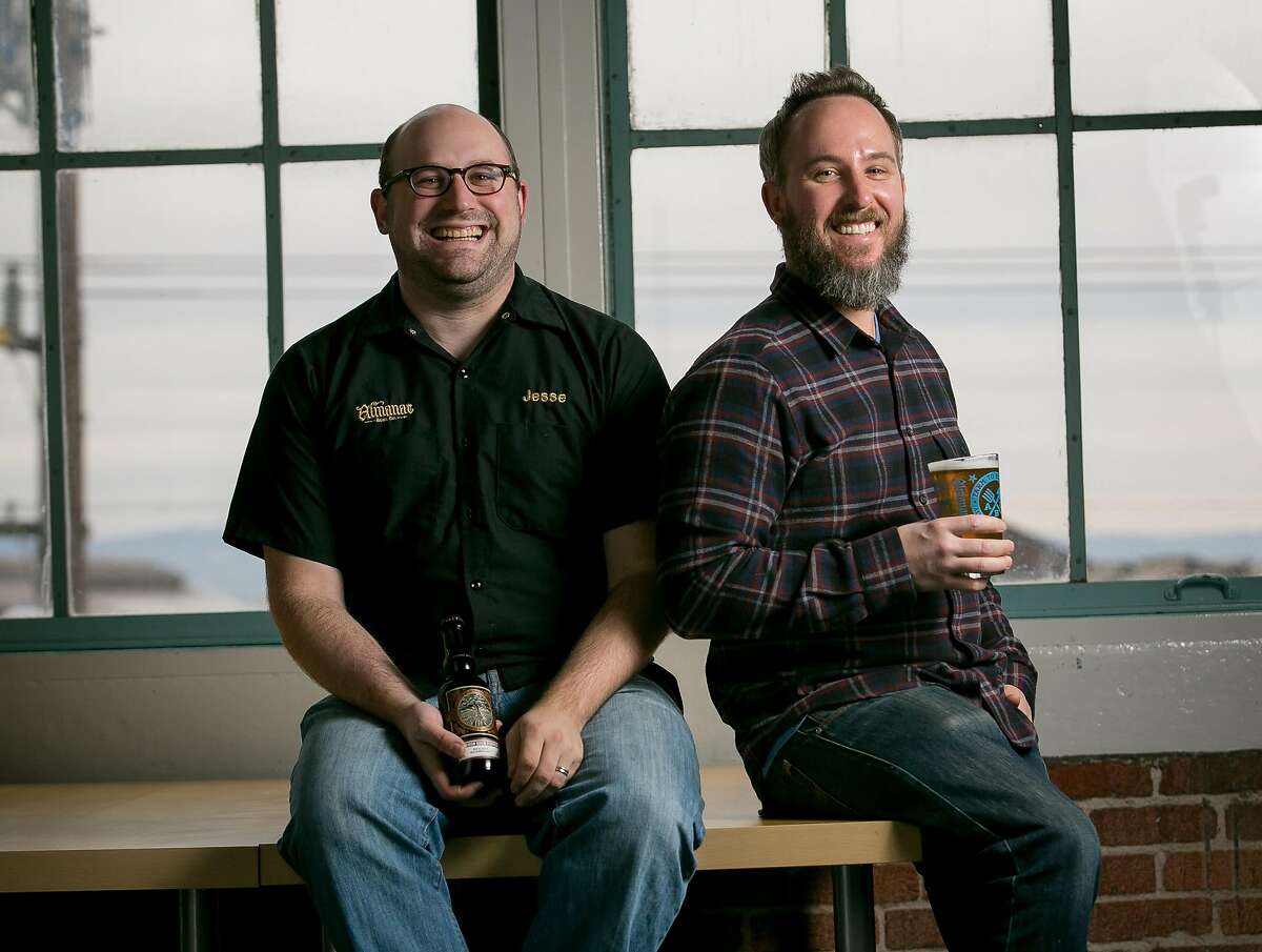 Brewers Jesse Friedman and Damian Fagan, (beard), of Almanac Brewing in their offices in San Francisco, Calif., on December 6th, 2013.
