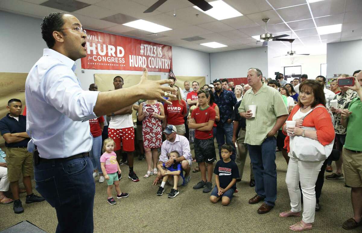U.S. Congressman Will Hurd greets supporters at his northside headquarters on August 4, 2018.