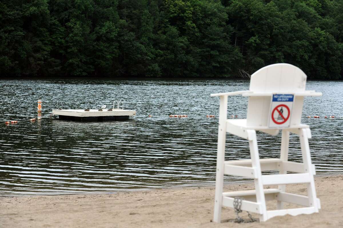 FILE PHOTO — The beach and swimming area at Jackson Cove, on Lake Zoar in Oxford, Conn., July 26th, 2013.