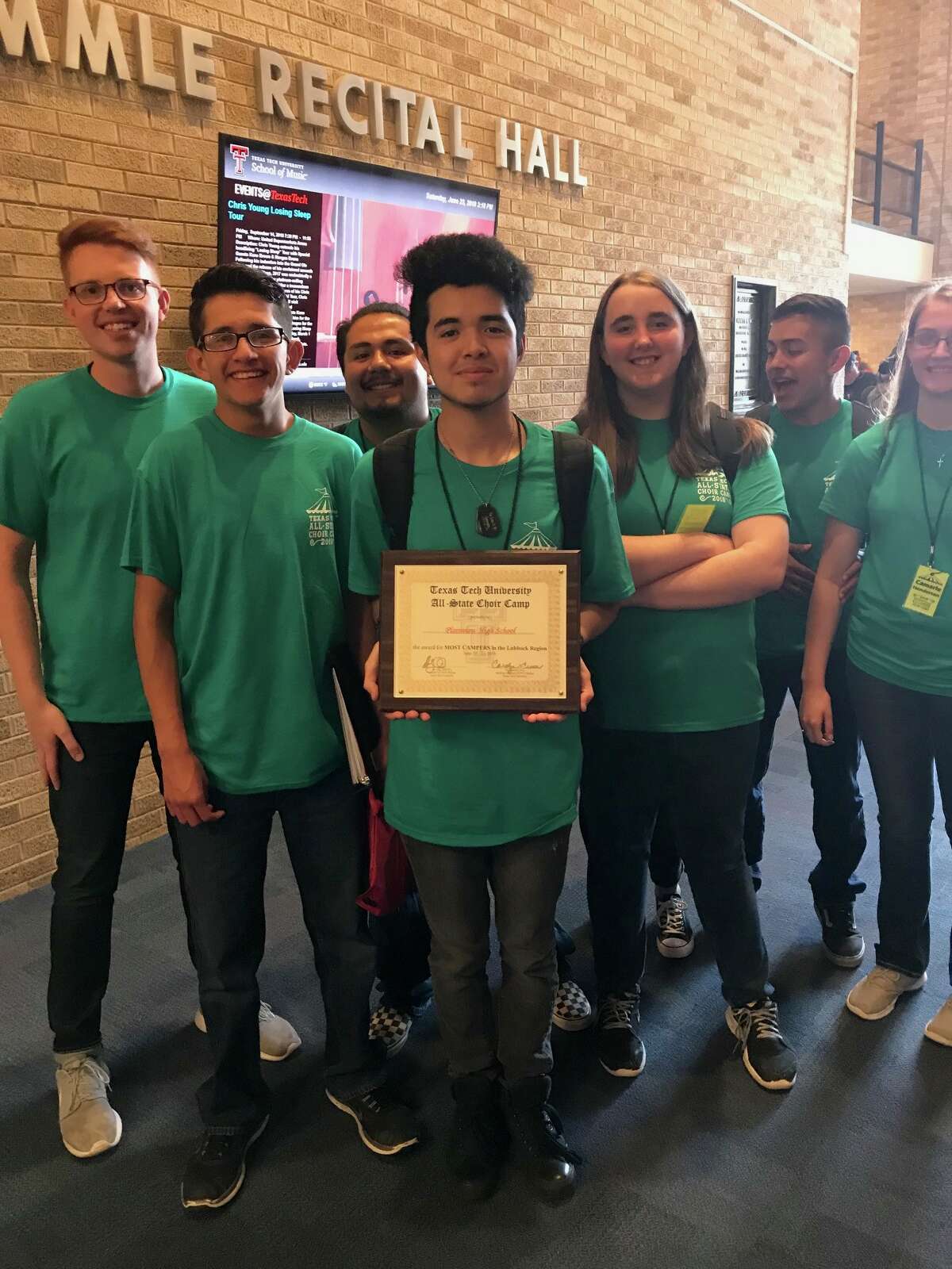 Back Row: ( L to R) Camp Instructor, Abraham Molina, Katherine Gravelle, Ceasar Rodriguez Front Row: Jakob Martinez, Anthony Acosta (holding plaque)
