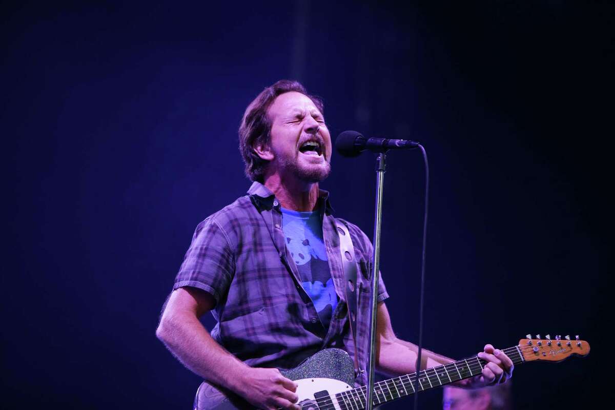 Frontman Eddie Vedder performs with Pearl Jam in the first of two sold-out concerts titled The Home Shows at Safeco Field, Wednesday, Aug. 8, 2018. The shows, their first in the band's hometown in five years, are part of a massive fundraising campaign to fight homelessness in King County. The band has already raised over $10 million through community partners.