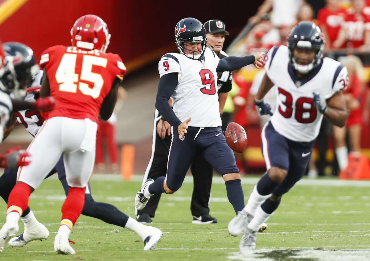 Shane Lechler (9) may have an argument for the Hall of Fame, but his roster spot on this year's Texans squad could be in peril.