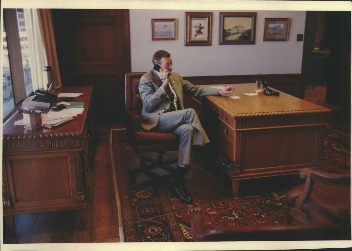Tom C. Frost Jr. is on the telephone in this undated photo.
