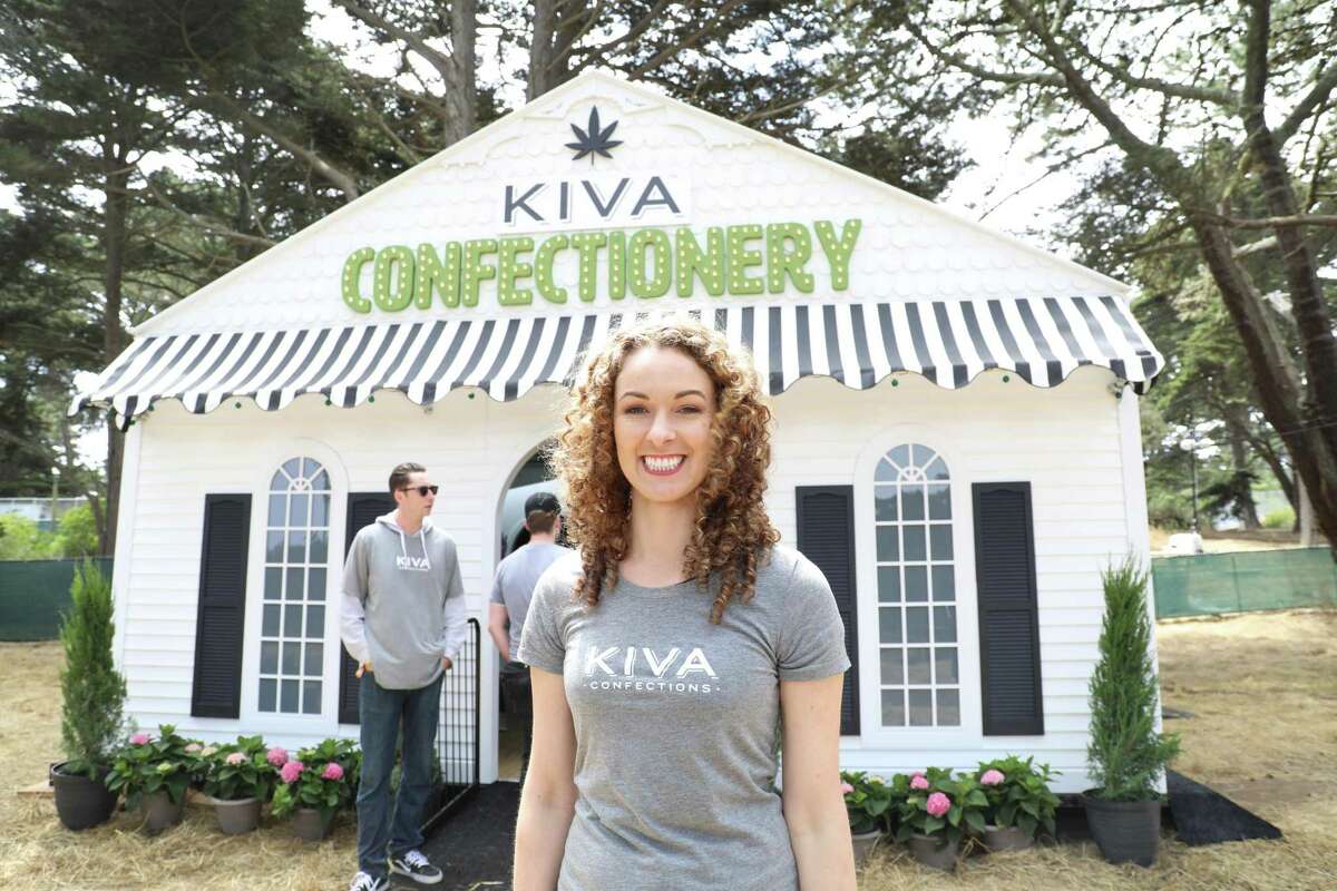 Kristi Knoblich, co-founder of Kiva Confections, at Grass Lands, the marijuana exhibit at Outside Lands in San Francisco.