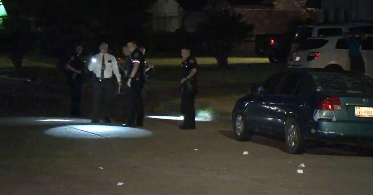 A shooter in another car pulled up and fired 40 shots into a couple's vehicle late Saturday night.