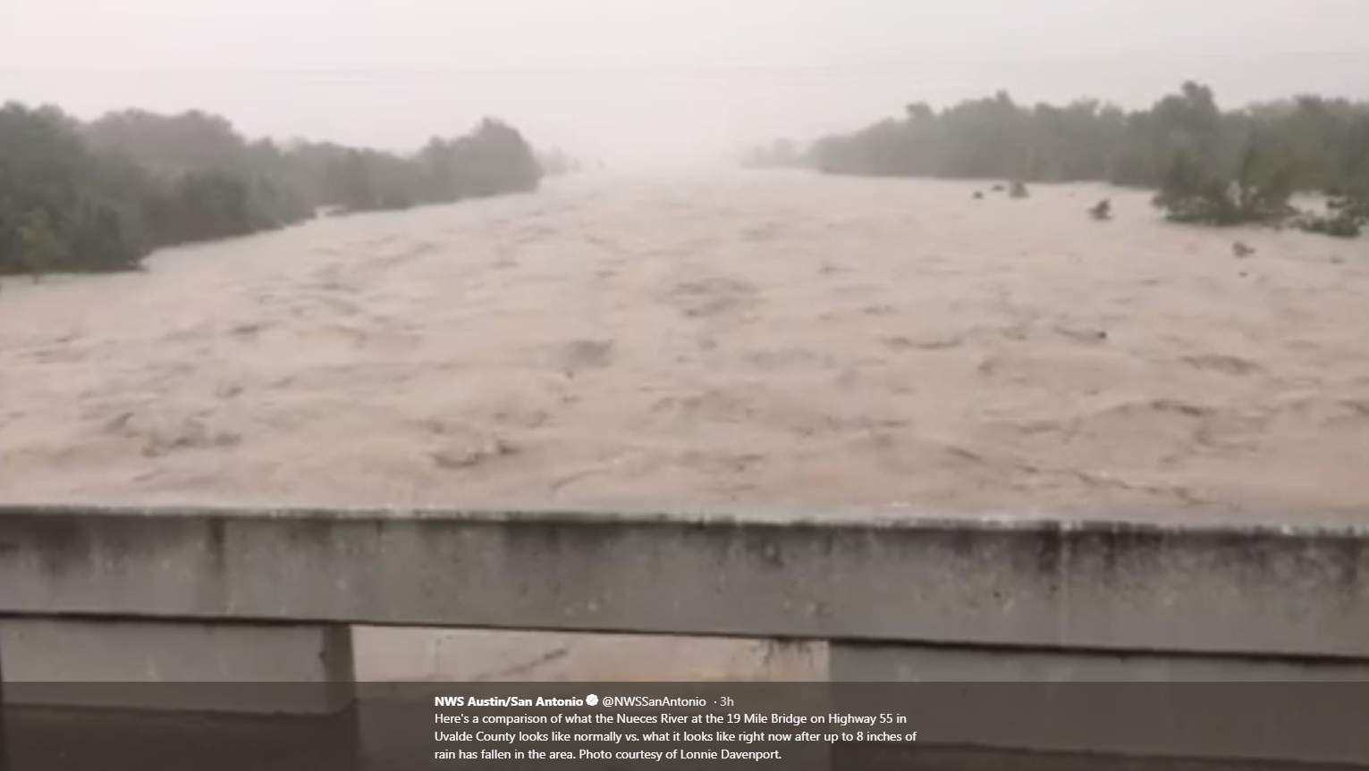 NWS shares video of raging Nueces River in Uvalde County. 60% rain ...