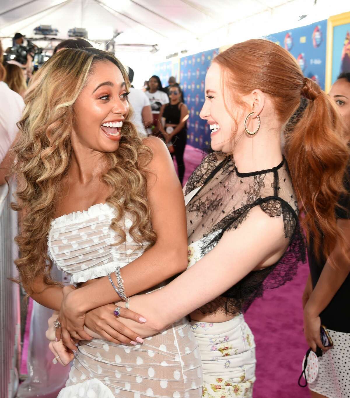 Vanessa Morgan and Madelaine Petsch attend FOX's Teen Choice Awards at The Forum on Aug. 12, 2018 in Inglewood, California. (Photo by Kevin Mazur/Getty Images)