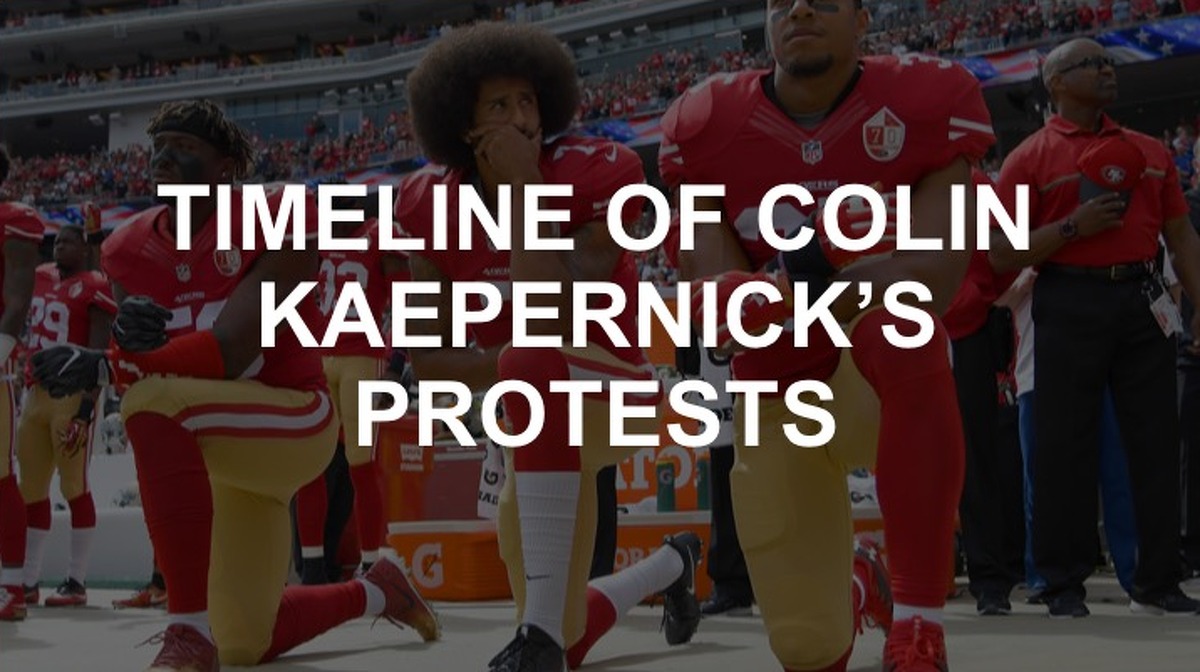 Former 49er's quarterback Colin Kaepernick began kneeling during the national anthem in 2016. Three years later, he's become a voice for social justice not just in the NFL, but around the world. Here's how he got there.