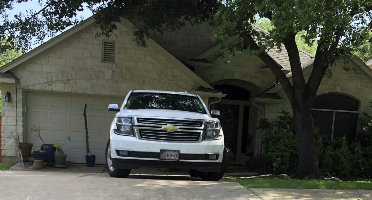 Photo of state Senate candidate Pete Gallego’s truck outside the Austin home he shares with his wife. But Gallego claims residency in the West Texas town of Alpine, which is in the district in which he’s campaigning. A judge recently rejected a motion for a temporary restraining order that would have delayed the runoff election.