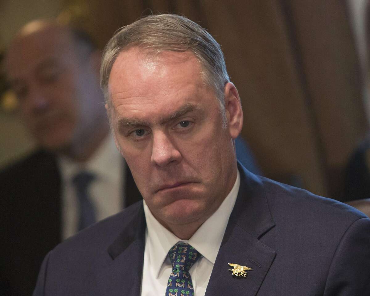 Secretary of the Interior Ryan Zinke listens during a Cabinet meeting at the White House in Washington, D.C., on December 20, 2017. (Chris Kleponis/Polaris/Pool/Abaca Press/TNS)