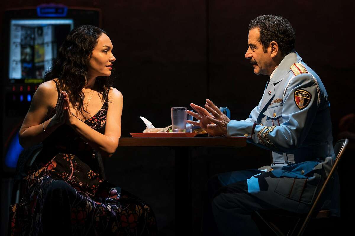 From left:Katrina Lenk and Tony Shalhoub in "The Band's Visit" on Broadway.