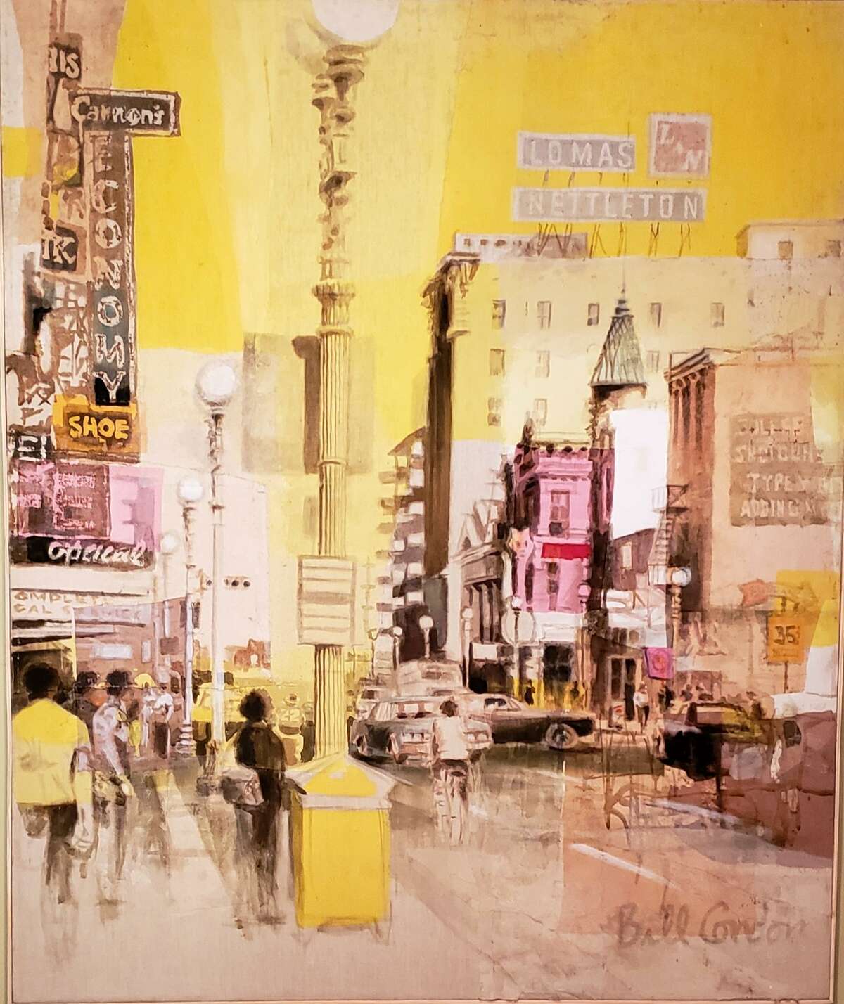 Bill Condon’s “Main Street, Houston,” from about 1965, is among works on view in “South and North of the Border: Houston Paints Houston” at the Heritage Society through Nov. 24.