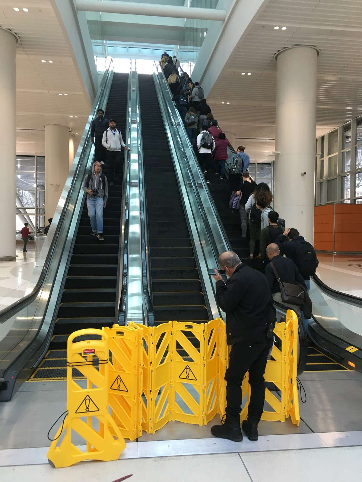 Twitter user @suldrew snapped a photo of an out-of-service escalator at the new Transbay Transit Center on Tuesday, Aug. 14, 2018.