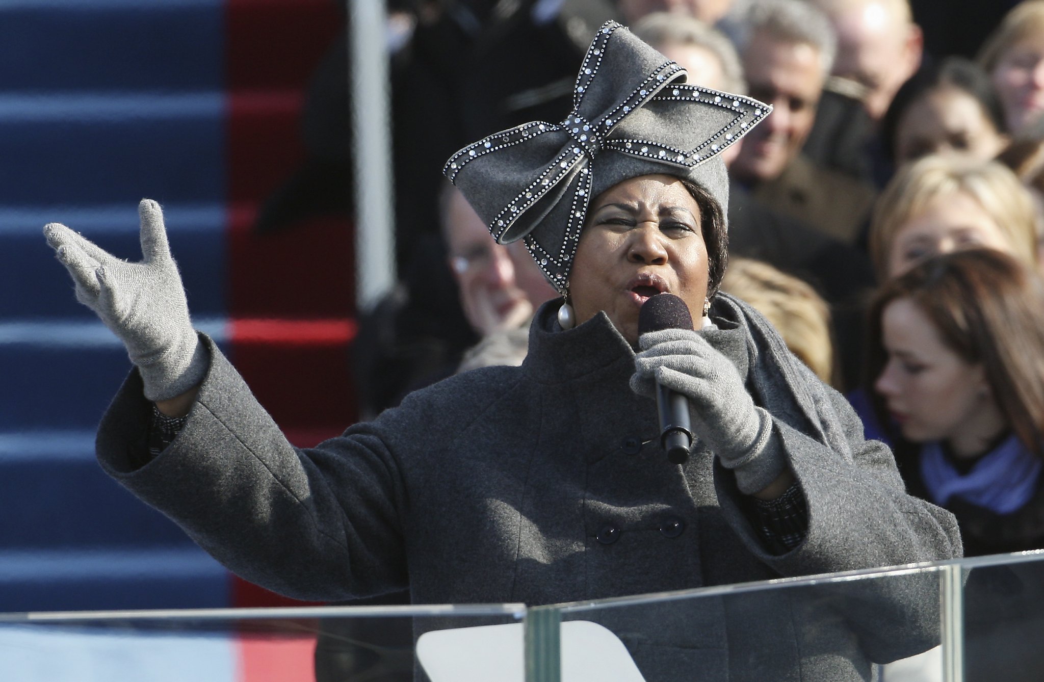 Hasil gambar untuk President Trump delivers a statement on the passing of Aretha Franklin.