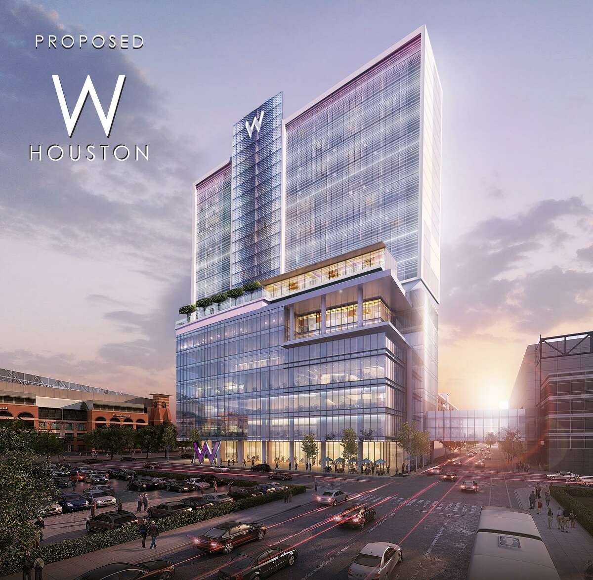 Rendering of W hotel proposed for downtown Houston