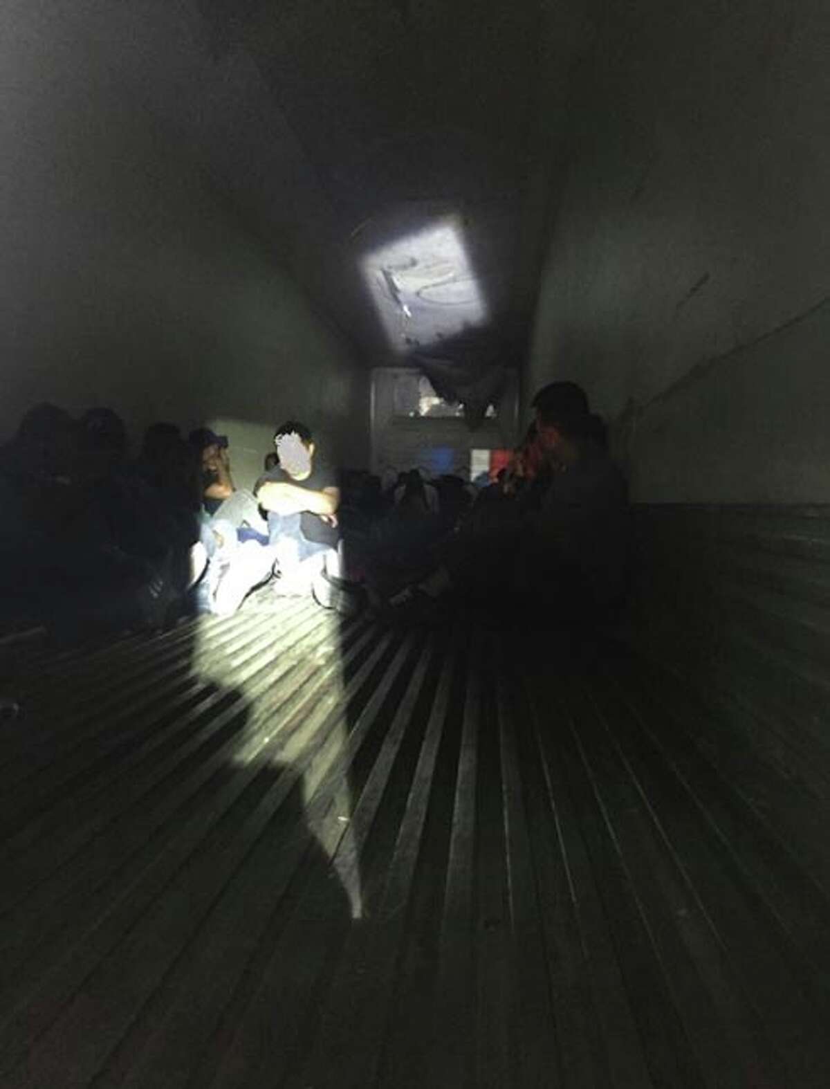 Border Patrol agents discovered 78 undocumented immigrants inside the locked refrigerated trailer.