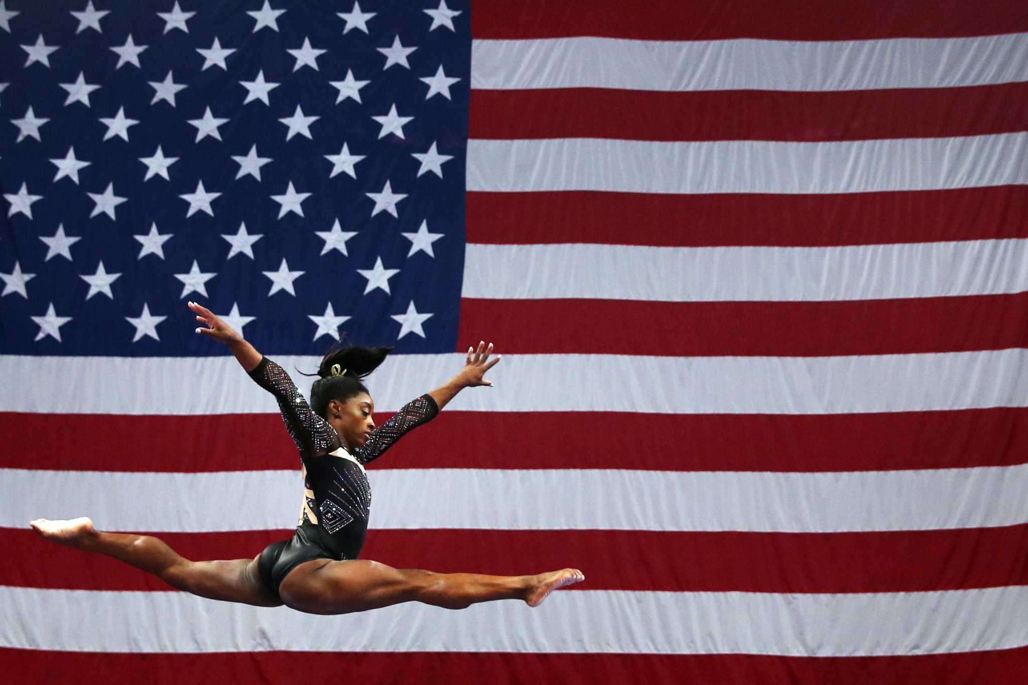 Simone Biles Takes Commanding Lead On Day 1 Of USAG Championships