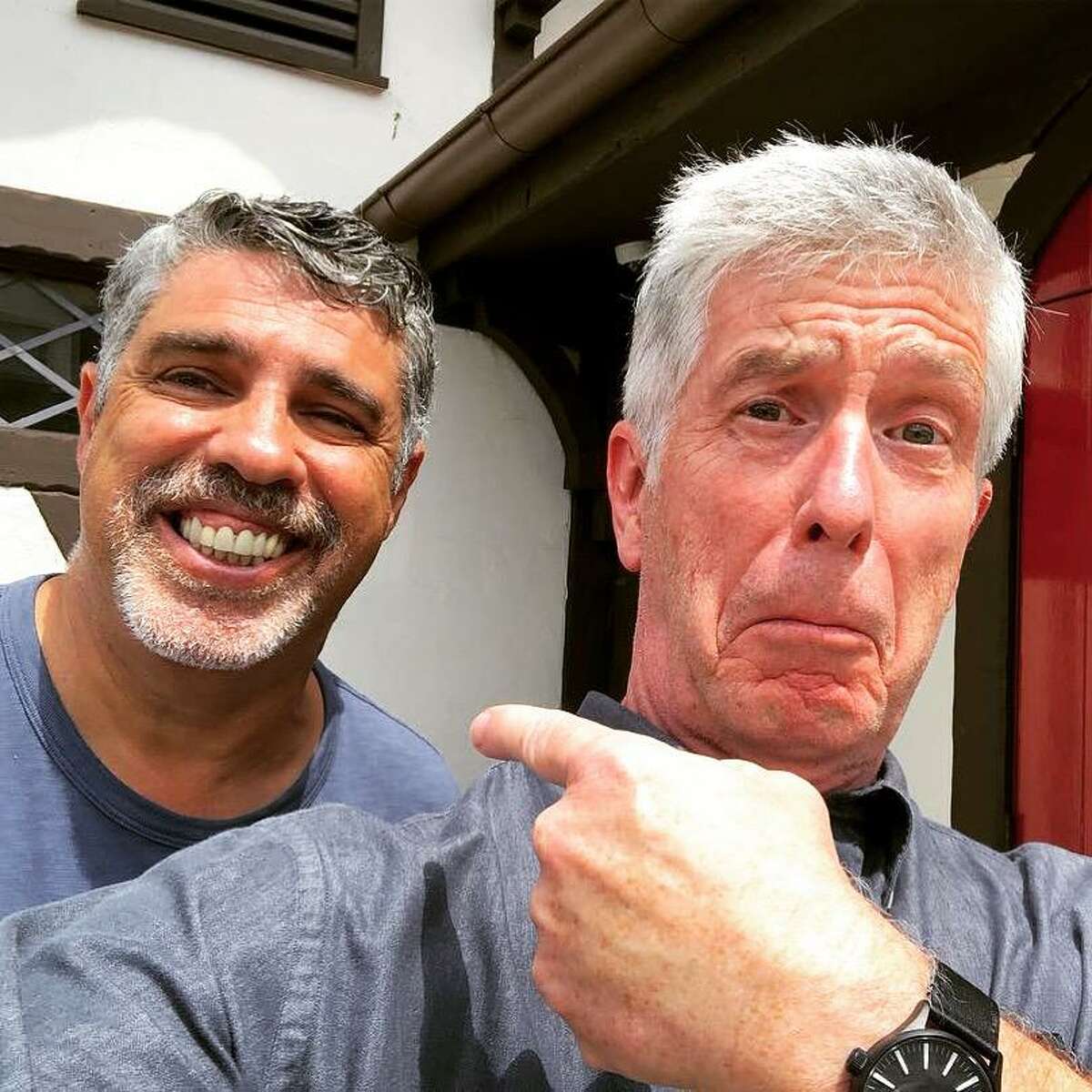 Howard Stern Show producer Gary Dell'Abate and "Dancing with the Stars" host Tom Bergeron having some fun at Little Pub in Cos Cob recently.