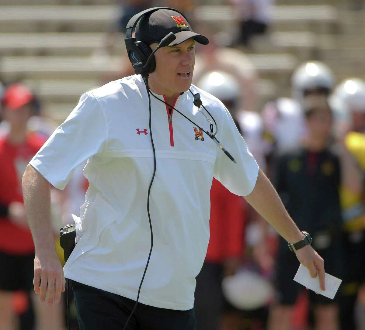 Maryland head coach D.J. Durkin is on administrative leave following the death of player Jordan McNair and amid reports of a toxic culture around the program. (Karl Merton Ferron/Baltimore Sun/TNS)