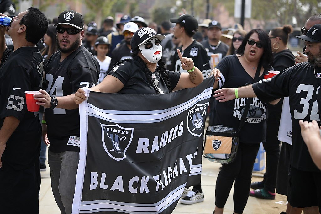 Los Angeles, USA. October 07, 2018 Oakland Raiders fans during the