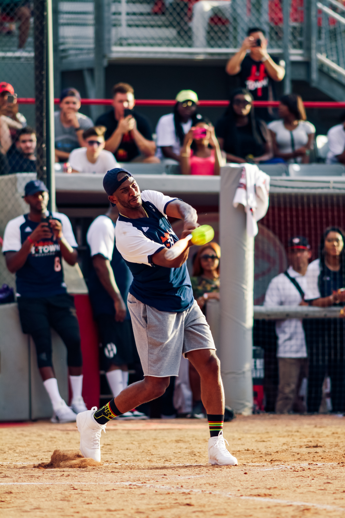 Hip-hop star Travis Scott hits home run at James Harden charity game