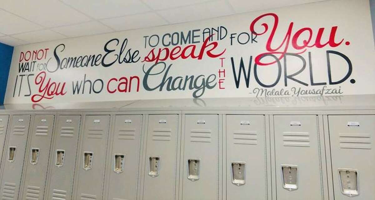A new quote was painted on the wall this weekend at Gregory Lincoln Education Center.