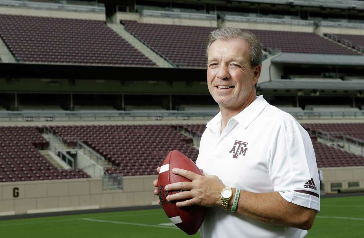 Jimbo Fisher, Texas A&M football coach, is shown at Kyle Field Sunday, Aug. 12, 2018, in College Station.